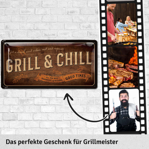 Blechschild Grill & Chill