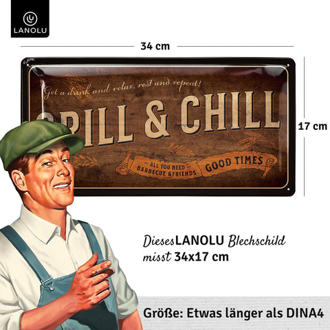 Blechschild Grill & Chill