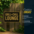 Grill und Chill Lounge Blechschild