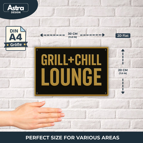 Grill und Chill Lounge Blechschild - 20x30cm