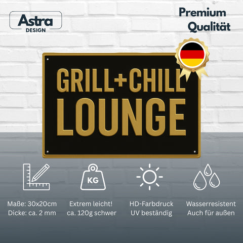 Grill und Chill Lounge Blechschild