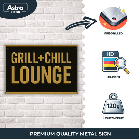 Grill und Chill Lounge Blechschild - 20x30cm