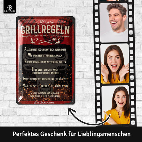 Blechschild Grillregeln Liste