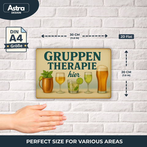 Gruppen Therapie Bar Blechschild - 20x30cm