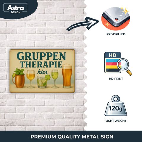 Gruppen Therapie Bar Blechschild - 20x30cm