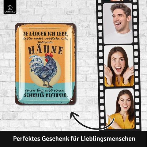 Blechschild Hähne