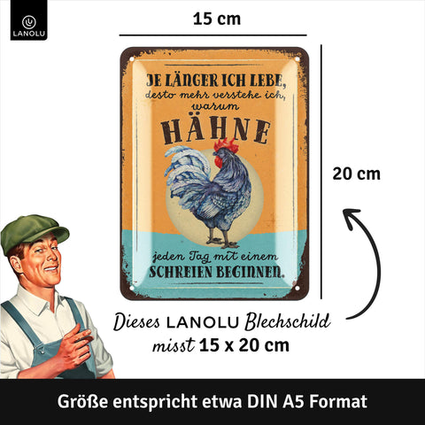 Blechschild Hähne