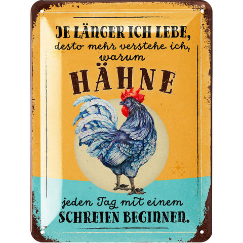 Blechschild Hähne