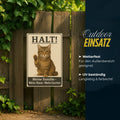 Halt! Katze Blechschild