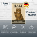 Halt! Katze Blechschild