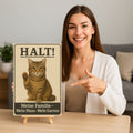 Halt! Katze Blechschild