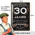 Blechschild Der Beste 30 Jahre