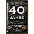 Blechschild Der Beste 40 Jahre 