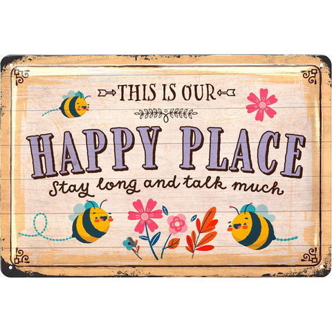 Blechschild Happy Place