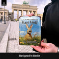 Blechschild Hase läuft