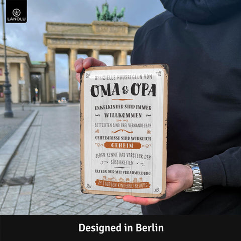 Blechschild Oma & Opa Hausregeln