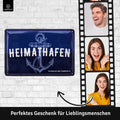 Blechschild Heimathafen blau 