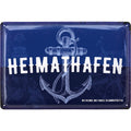 Blechschild Heimathafen blau 