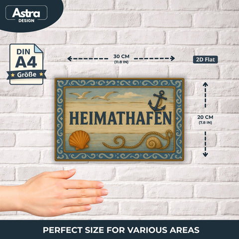 Heimathafen Blechschild - 20x30cm