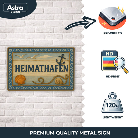 Heimathafen Blechschild - 20x30cm