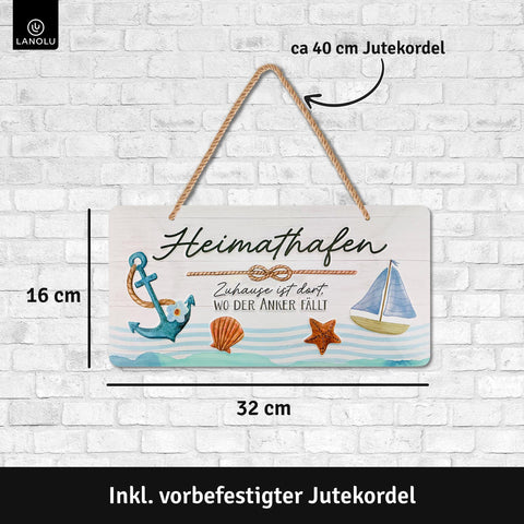 Blechschild Heimathafen, wo der Anker fällt