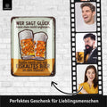 Blechschild Glück anfassen Bier