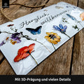 Blechschild Herzlich Willkommen Blumen
