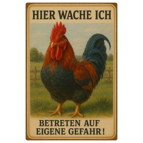 Hier wache ich Blechschild