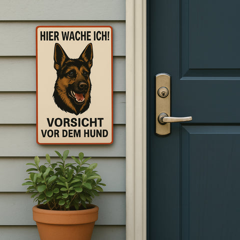 Schäferhund Hier wache ich Blechschild