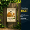 Hier wachen wir Meerschweinchen Blechschild