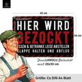Blechschild Hier wird gezockt rot