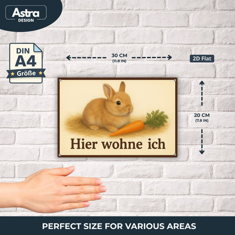 Blechschild 20x30cm – Hier wohne ich