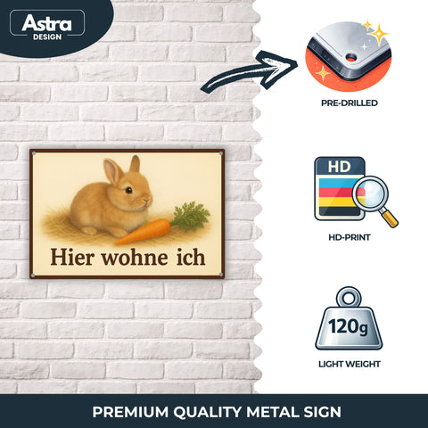 Blechschild 20x30cm – Hier wohne ich