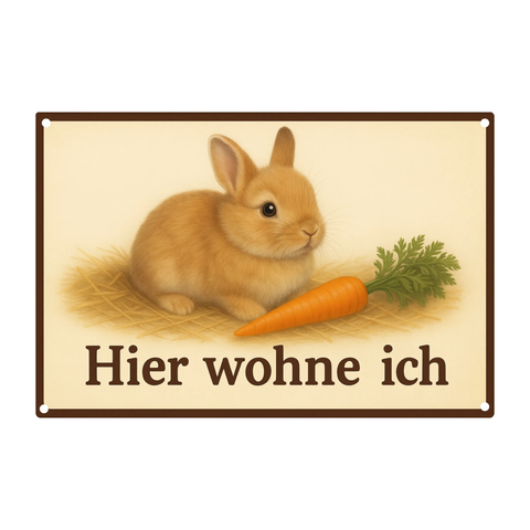 Blechschild hier wohne ich
