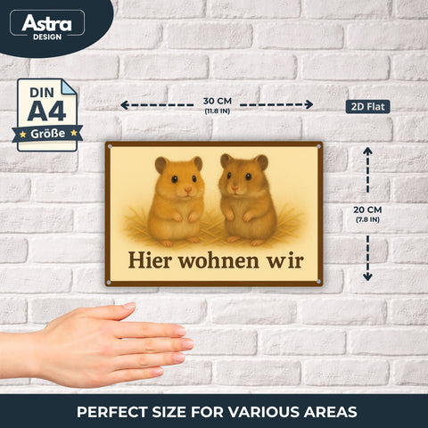 Blechschild 20x30cm – Hier wohnen wir