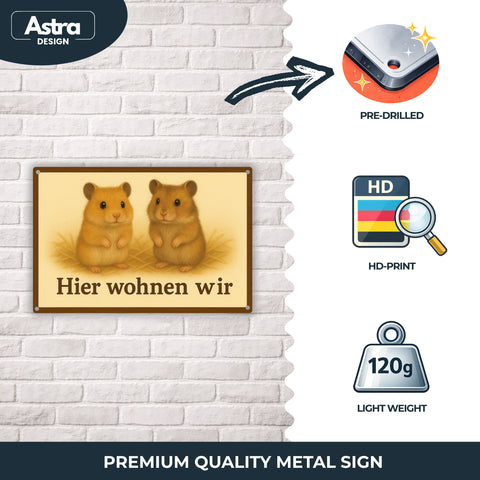 Blechschild 20x30cm – Hier wohnen wir