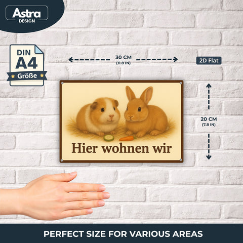 Blechschild 20x30cm – Hier wohnen wir