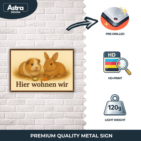 Blechschild 20x30cm – Hier wohnen wir