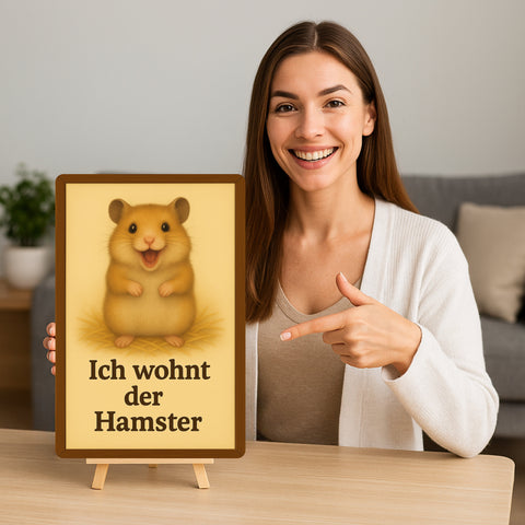 Hier wohnt der Hamster Blechschild