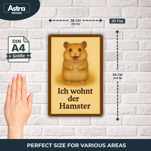 Hier wohnt der Hamster Blechschild - 20x30cm