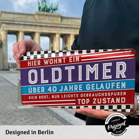 Blechschild Oldtimer 40 Jahre