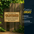 Hier wohnt ein Oldtimer Blechschild