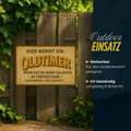 Hier wohnt ein Oldtimer 50 Jahre Blechschild