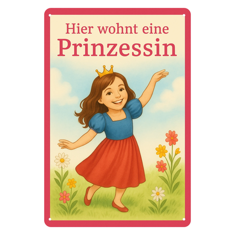 Blechschild Hier wohnt eine Prinzessin