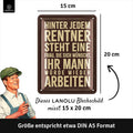 Blechschild Rentner arbeiten