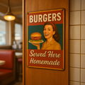 Homemade Burger Served Here Blechschild