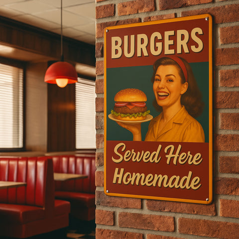 Burgers Served Here Blechschild - 20x30cm