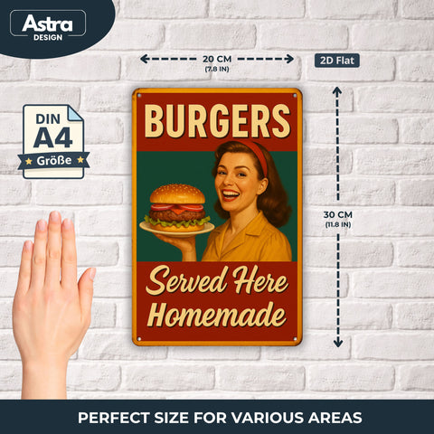 Burgers Served Here Blechschild - 20x30cm