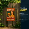 Homemade Burger Served Here Blechschild