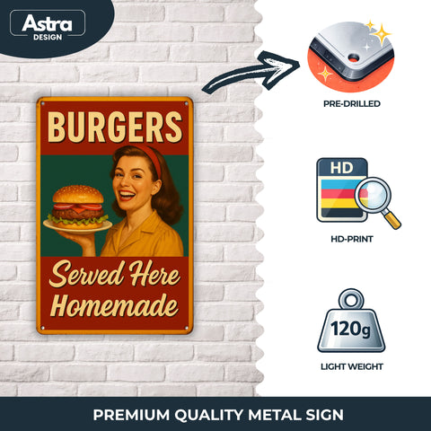 Burgers Served Here Blechschild - 20x30cm